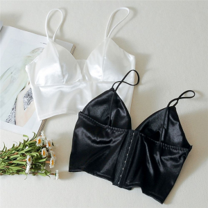 Silk Spaghetti Strap Crop Top 