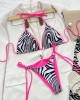 Zebra Black White Pink Thong Bikini Set Zebra Black White Pink Thong Bikini Set