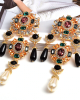 Garnished Gems Pearls Galore Chandelier Earrings