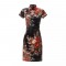 Black Chinese Print Flower Mini Dress Black Chinese Print Flower Mini Dress