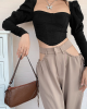 Romantic Puff Sleeve Corset Crop Top Romantic Puff Sleeve Corset Crop Top