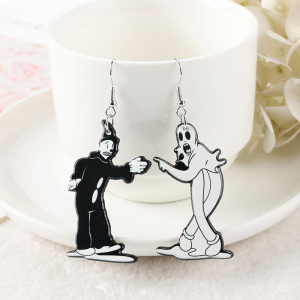 Vintage Halloween Cartoon Ghost Clown Earrings