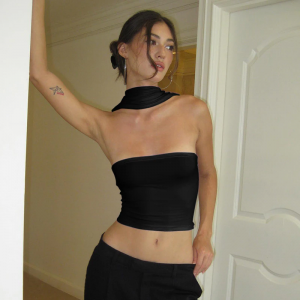 Sleek Halter Tank Tube Crop Top