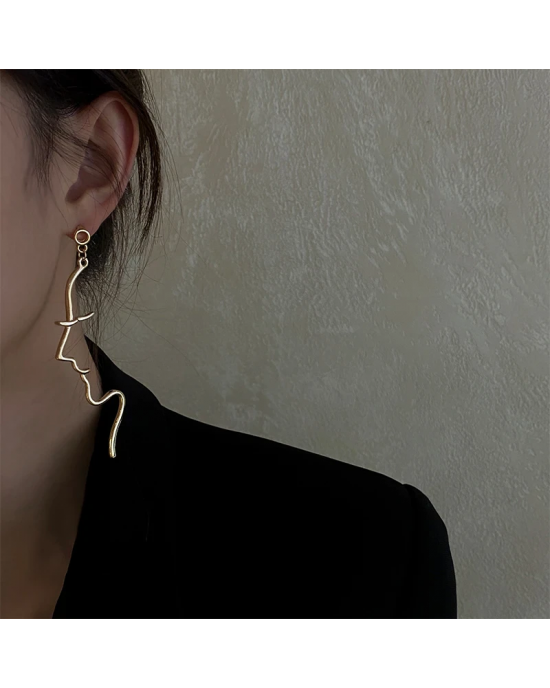 Retro Abstract Art Outline Face Earrings  Retro Abstract Art Outline Face Earrings