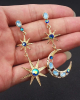 Star Moon Bejeweled Earrings