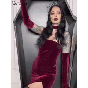 Ruby Red Velvet Halter Neck Mini Dress Ruby Red Velvet Halter Neck Mini Dress