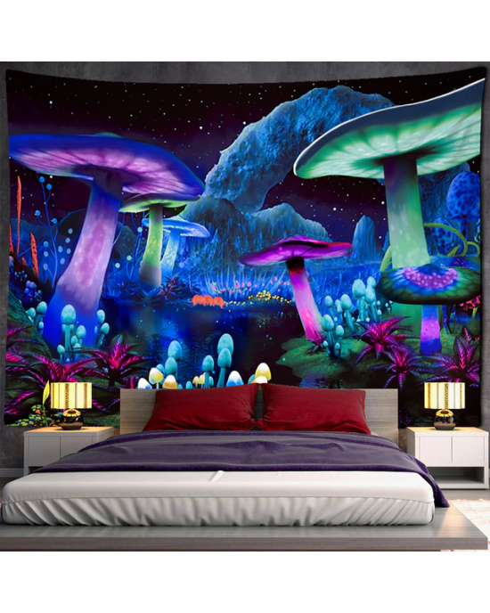 Fairytale Dreamy Mushroom Tapestry