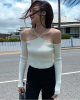 Off Shoulder long sleeve Slim Knitted Sweaters