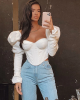 Romantic Puff Sleeve Corset Crop Top Romantic Puff Sleeve Corset Crop Top