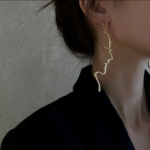 Retro Abstract Art Outline Face Earrings  Retro Abstract Art Outline Face Earrings