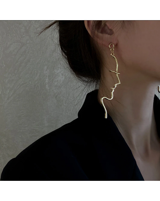 Retro Abstract Art Outline Face Earrings  Retro Abstract Art Outline Face Earrings