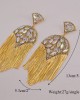 Sparkly Rhinestone Tassel Chandelier Earrings 