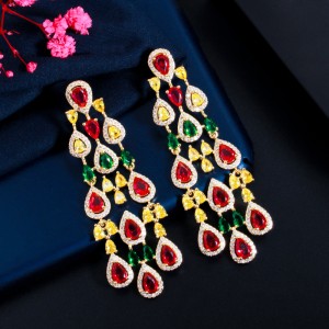 Multicolor Water Drop Chandelier Earrings  Multicolor Water Drop Chandelier Earrings