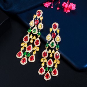 Multicolor Water Drop Chandelier Earrings  Multicolor Water Drop Chandelier Earrings