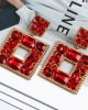 Turkish Influence Square Jeweled Earrings Turkish Influence Square Jeweled Earrings