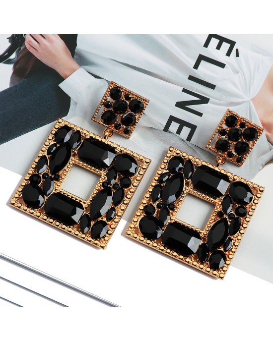 Turkish Influence Square Jeweled Earrings Turkish Influence Square Jeweled Earrings