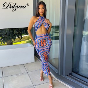 Two piece Crisscross Halter Elegant Bodycon Art Deco Look Two piece Crisscross Halter Elegant Bodycon Art Deco Look