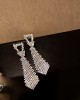 Rhinestone Crystal Suit Tie Earrings  Rhinestone Crystal Suit Tie Earrings