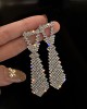 Rhinestone Crystal Suit Tie Earrings  Rhinestone Crystal Suit Tie Earrings