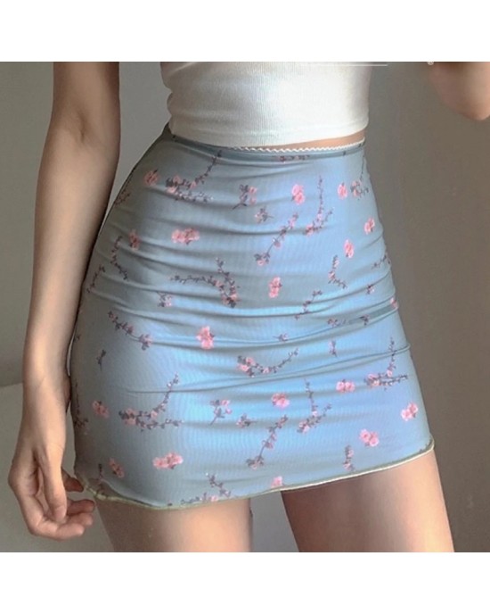 Floral High waist Girl Next Door Mini Pencil Skirt