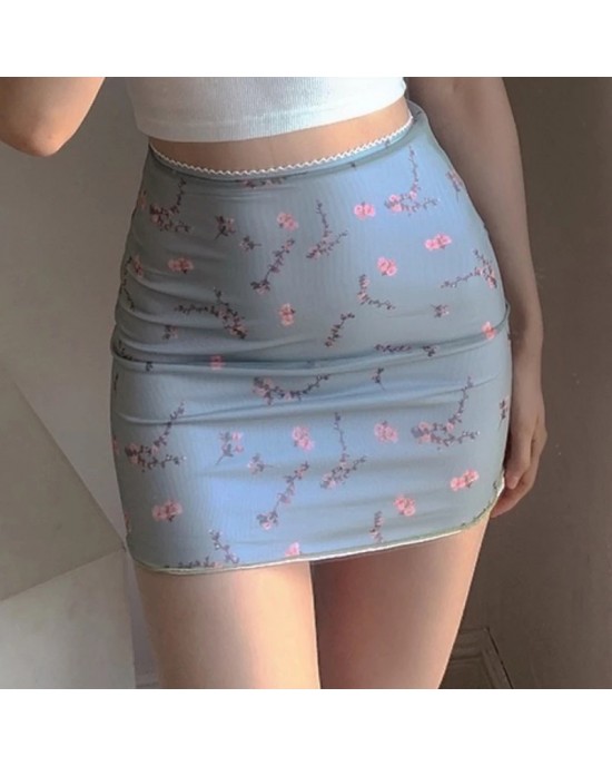 Floral High waist Girl Next Door Mini Pencil Skirt