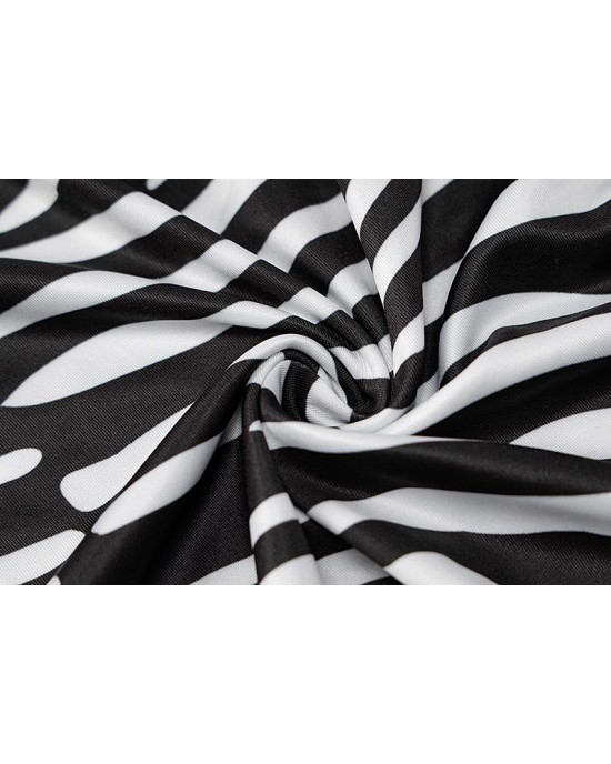 Zebra Print Turtleneck Long Sleeve Bodycon Mini Dress