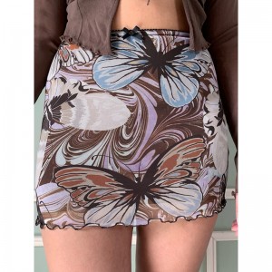 Butterfly Print Mini Skirt Butterfly Print Mini Skirt