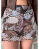 Butterfly Print Mini Skirt