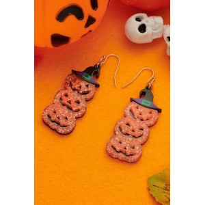Halloween Jack-O-Lantern Trick-Or-Treat Dangle Earrings Halloween Jack-O-Lantern Trick-Or-Treat Dangle Earrings