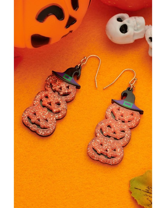 Halloween Jack-O-Lantern Trick-Or-Treat Dangle Earrings Halloween Jack-O-Lantern Trick-Or-Treat Dangle Earrings
