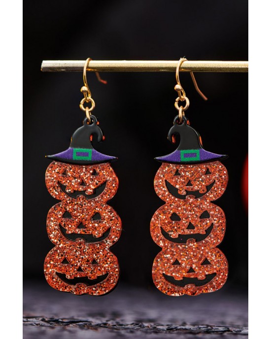Halloween Jack-O-Lantern Trick-Or-Treat Dangle Earrings Halloween Jack-O-Lantern Trick-Or-Treat Dangle Earrings