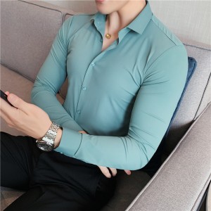 Men's Long Sleeve High Elasticity Dress Shirt  