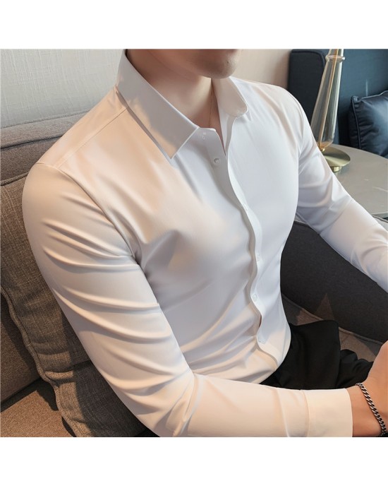 Men's Long Sleeve High Elasticity Dress Shirt  