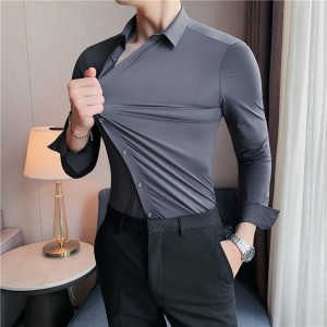 Men's Long Sleeve High Elasticity Dress Shirt  
