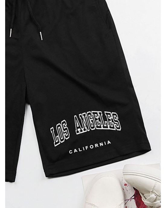 LOS ANGELES CALIFORNIA Graphic Drawstring Shorts