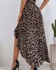 Leopard Ruffle Hem High-Low Skirt