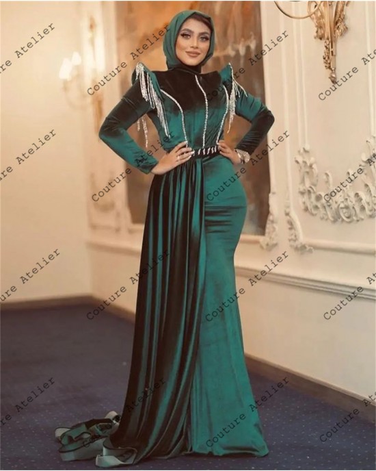 Posh Middle Eastern Velvet Gown
