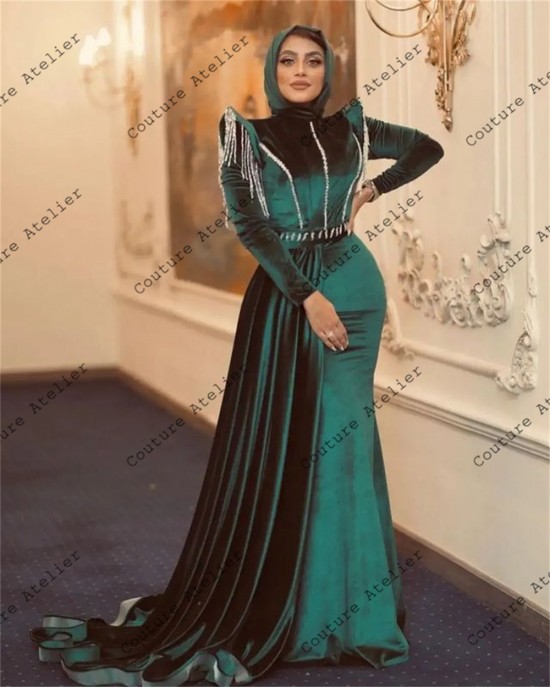 Posh Middle Eastern Velvet Gown