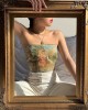 Fantasy Cottage Oil Painting Fairy Tale Corset Tube Top