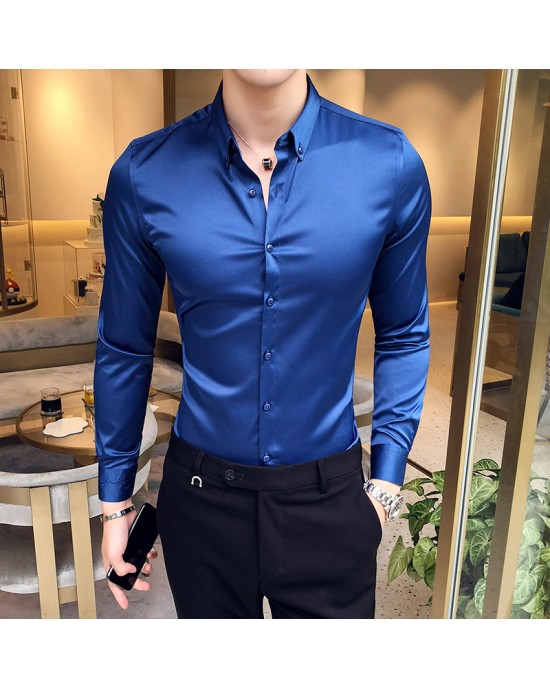 Men's Fitted Long Sleeve Class Act Dress Shirt