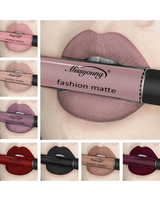 New Brand Makeup Lipstick Matte Lipstick Brown Nude Chocolate Color Liquid Lipst 550x688w 