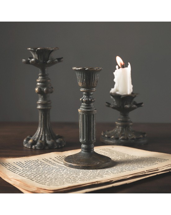Retro Candlestick Resin Candle Holder Antique Dining Experience