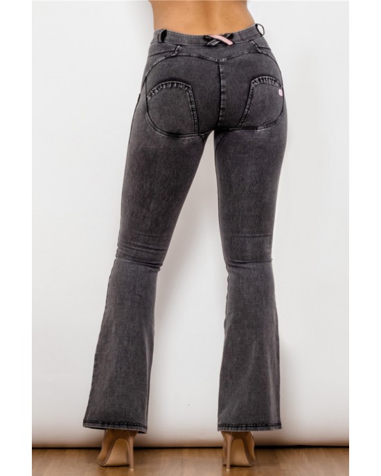 Shascullfites Two-Button Flare Jeans