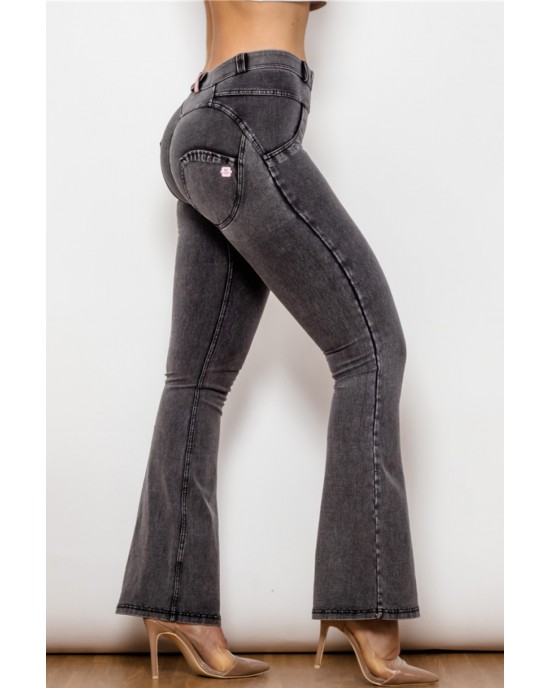 Shascullfites Two-Button Flare Jeans
