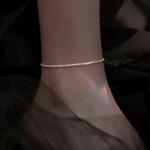 Sparkling Sterling Silver Anklet 