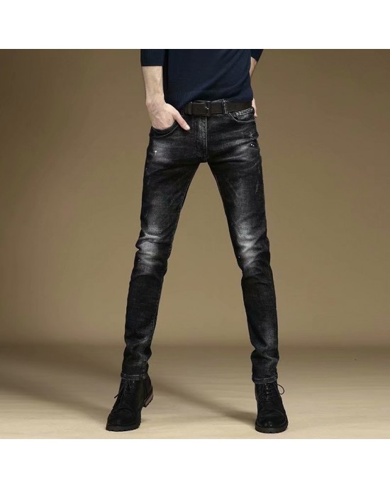 Men's Black Slim Fit Stretch Denim Jeans