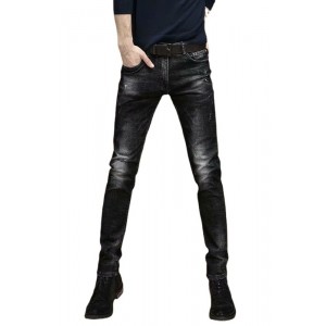 Men's Black Slim Fit Stretch Denim Jeans