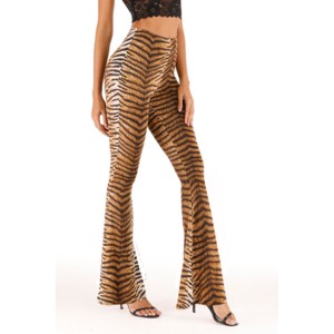 Tiger Print Flare Leg Pants Tiger Print Flare Leg Pants