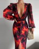 Elegant and Sexy Long Sleeve Maxi Statement Dress