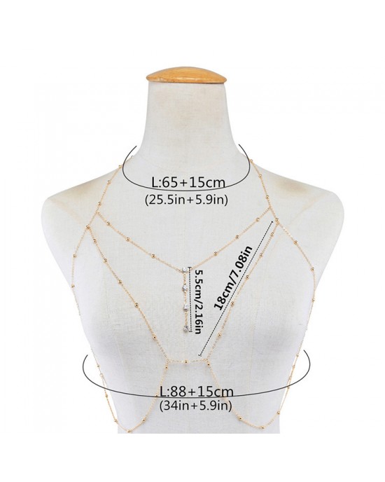 Cross Bikini Body Chain Necklace